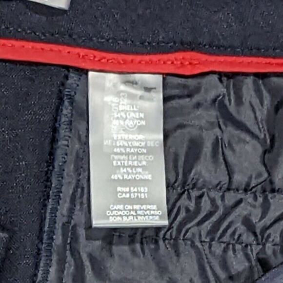 Tommy Hilfiger Straight Leg Pants Women 12 Mid-Rise Dark Blue Linen Blend i75 - Picture 7 of 10